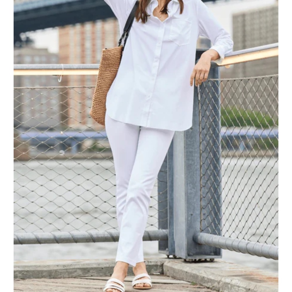 Never worn LYSSE “Schiffer Button Down” blouse Size L White